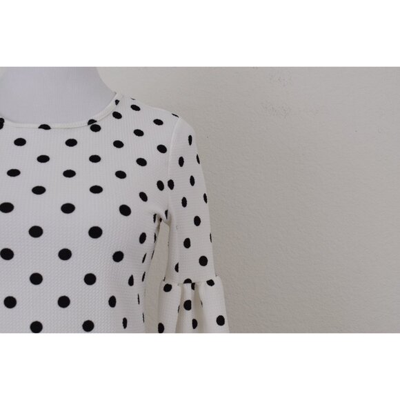 Vintage 00s Poly/Spandex Polka Dot shirt | size medium - Picture 5 of 10